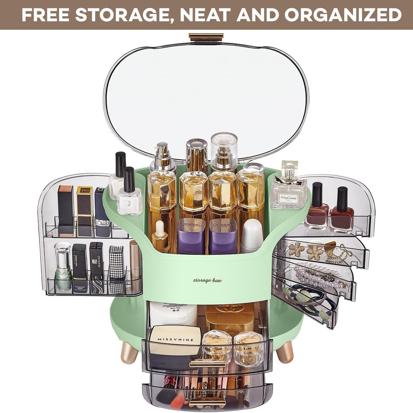 Cosmetic Storage Organizer with Drawers – Waterproof & Dustproof