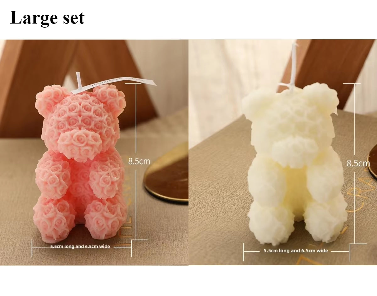 Luxury Rose Bear Scented Candle – Elegant Home Decor & Gift