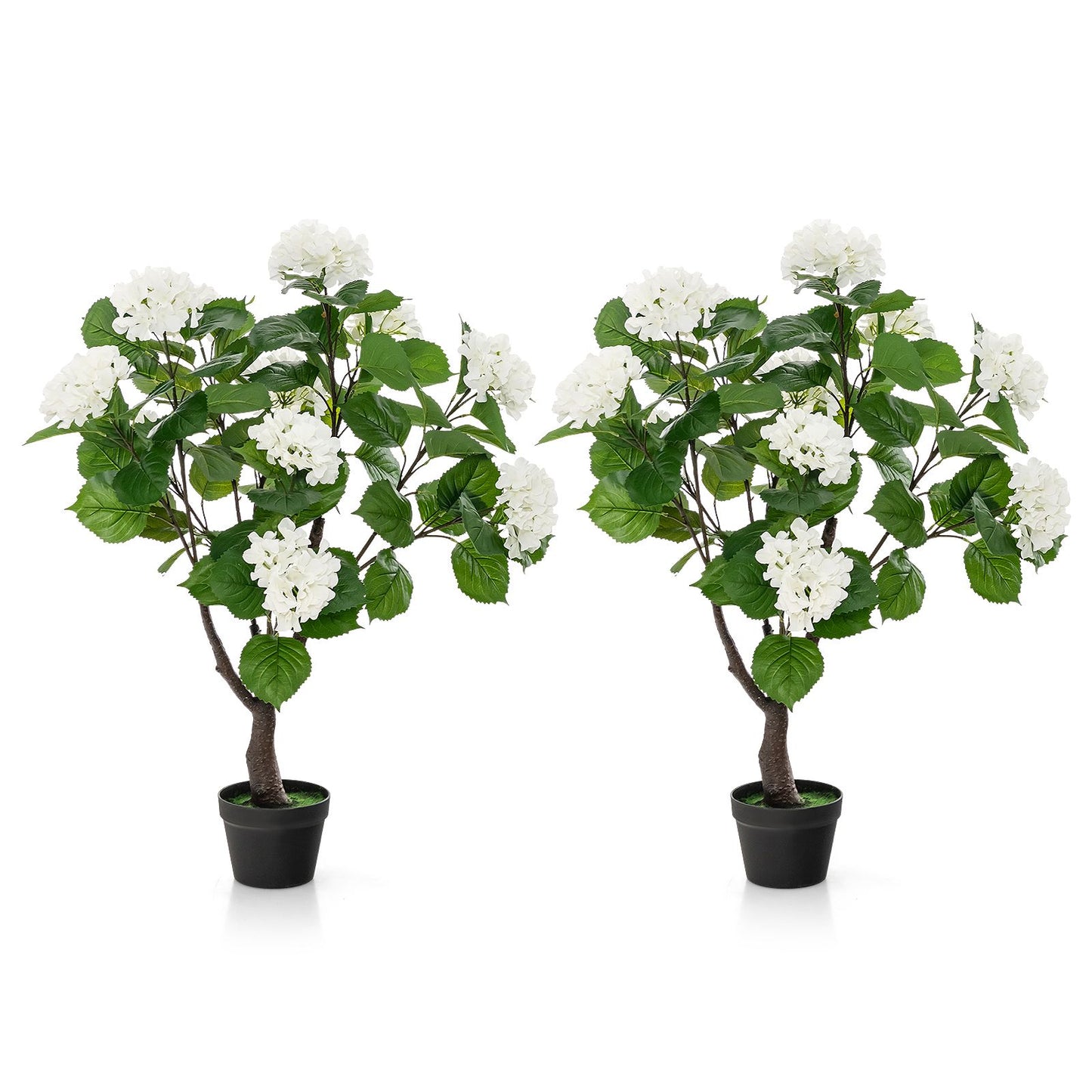 Elegant Artificial Hydrangea Tree – 11 White Blossoms for Timeless Beauty