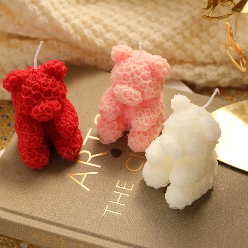 Luxury Rose Bear Scented Candle – Elegant Home Decor & Gift