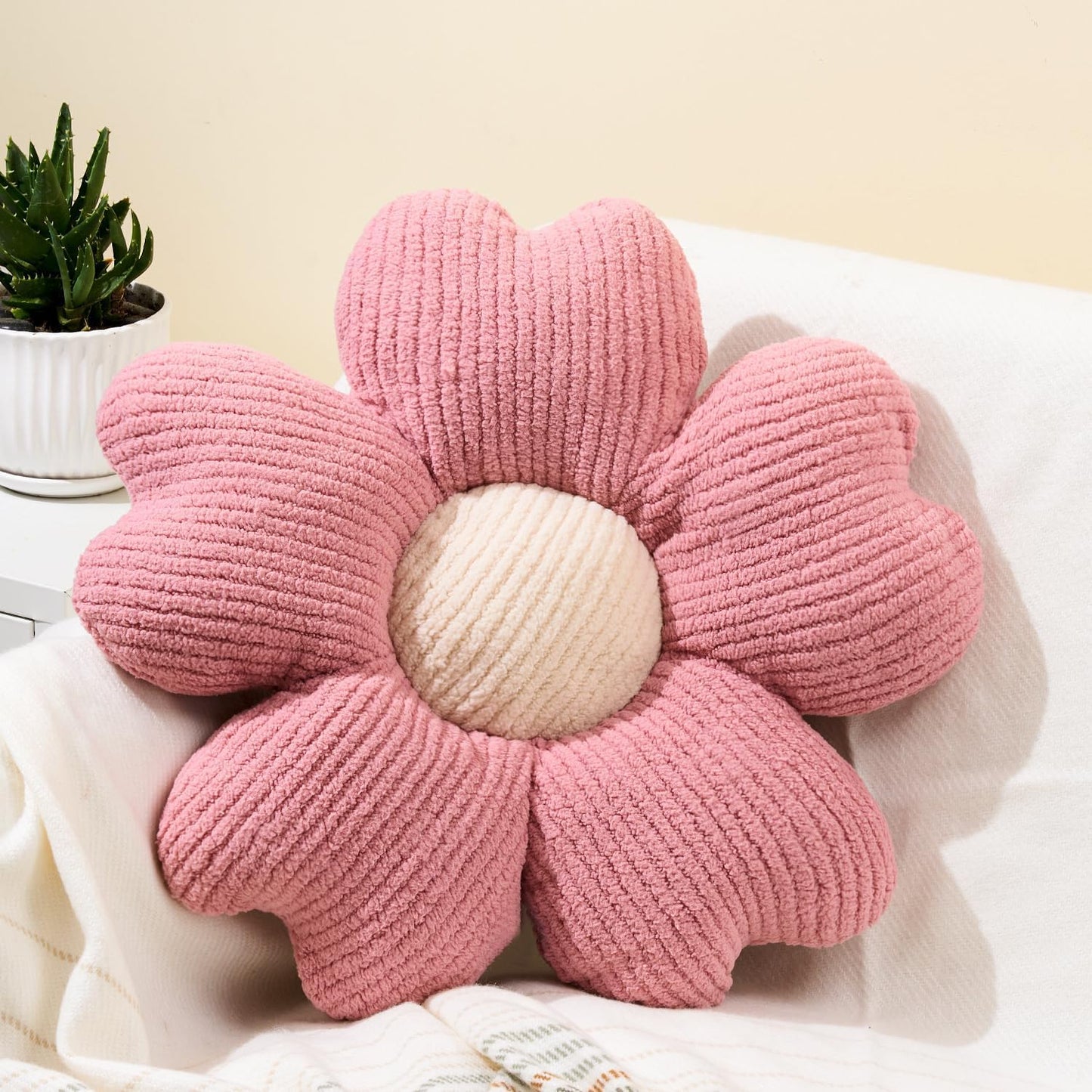 Flower Throw Pillow – Aesthetic Room Decor