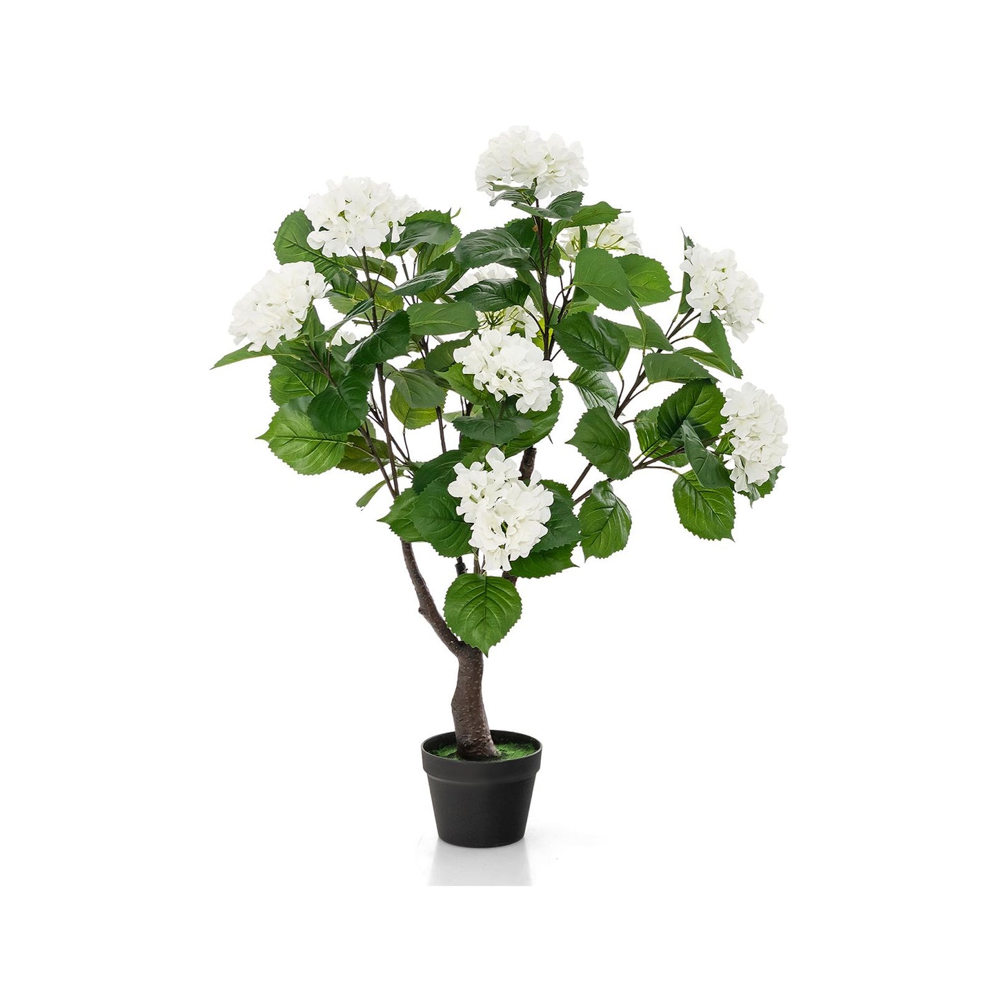 Elegant Artificial Hydrangea Tree – 11 White Blossoms for Timeless Beauty