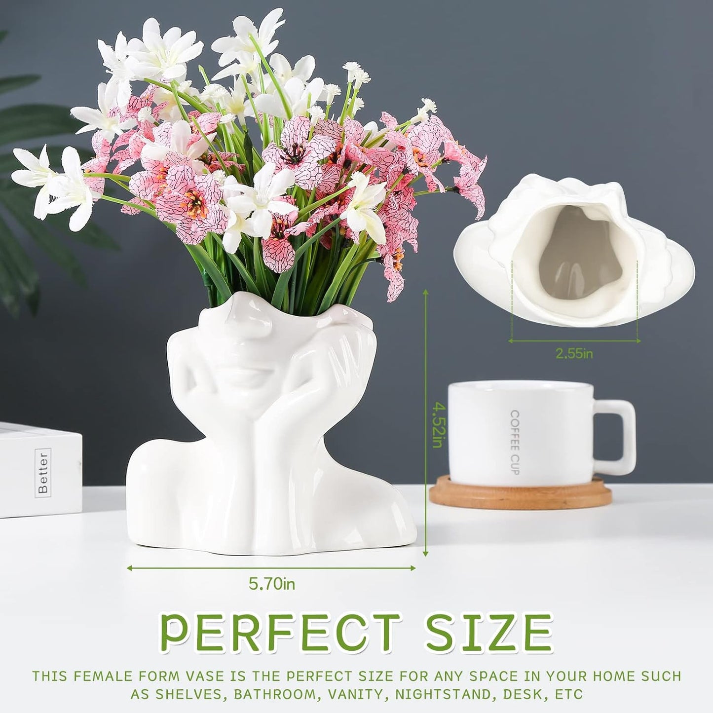 Small Ceramic Face Vase – Modern Home Deco