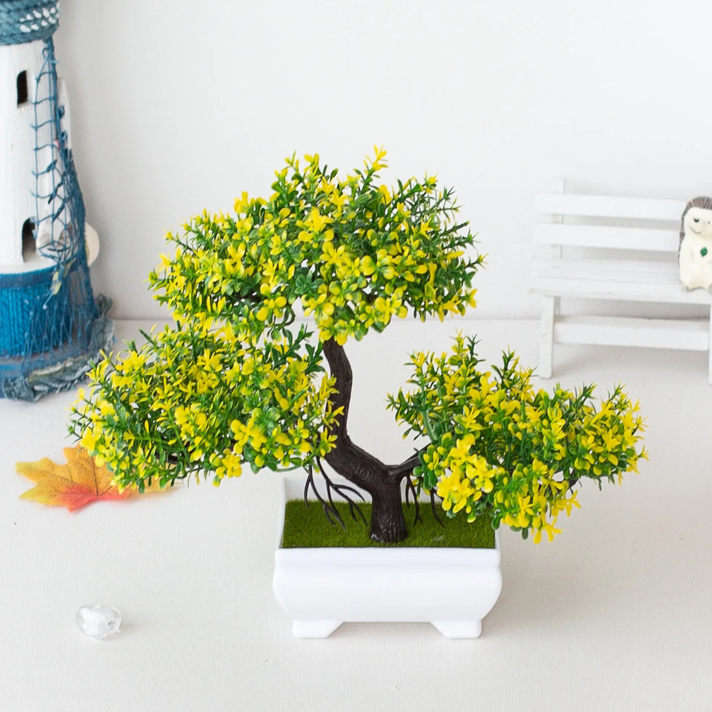 Mini Artificial Bonsai Tree – Potted Faux Plant Decor
