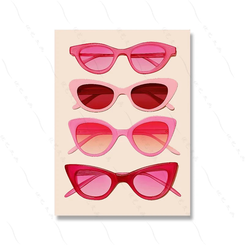Trendy Maximalist Poster Set – Hot Pink Dopamine Wall Art
