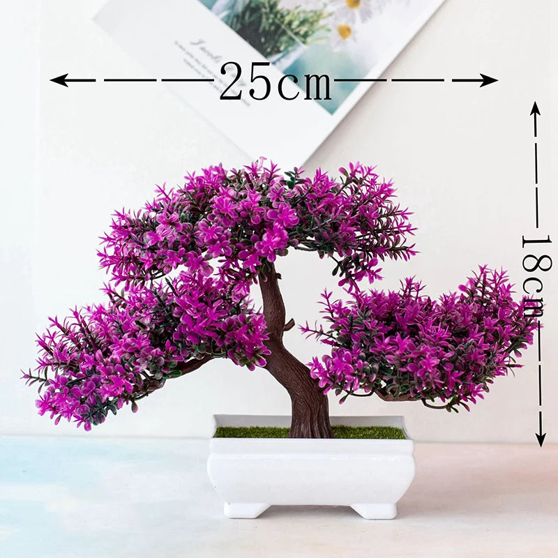 Mini Artificial Bonsai Tree – Potted Faux Plant Decor