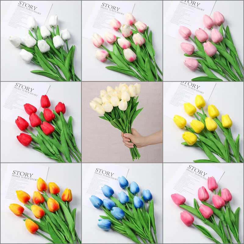 Silicone Tulip Bouquet – 3/5/10/20pcs for Home Decor