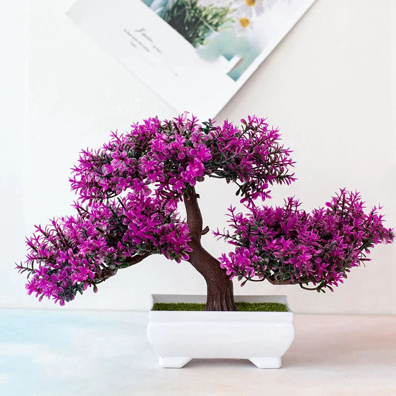 Mini Artificial Bonsai Tree – Potted Faux Plant Decor
