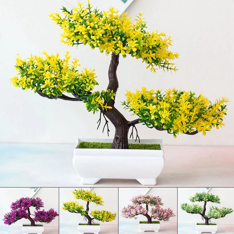 Mini Artificial Bonsai Tree – Potted Faux Plant Decor