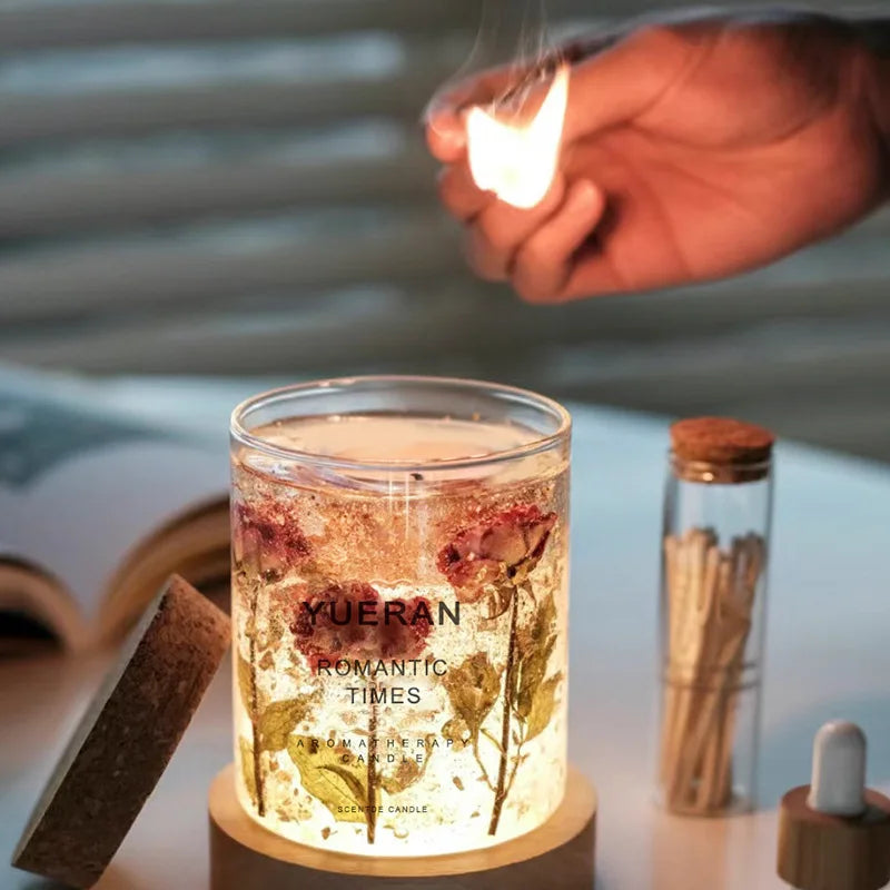 Real Flower Jelly Wax Candle – Freesia Aromatherapy Decor