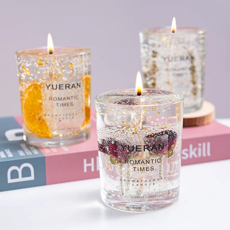 Real Flower Jelly Wax Candle – Freesia Aromatherapy Decor