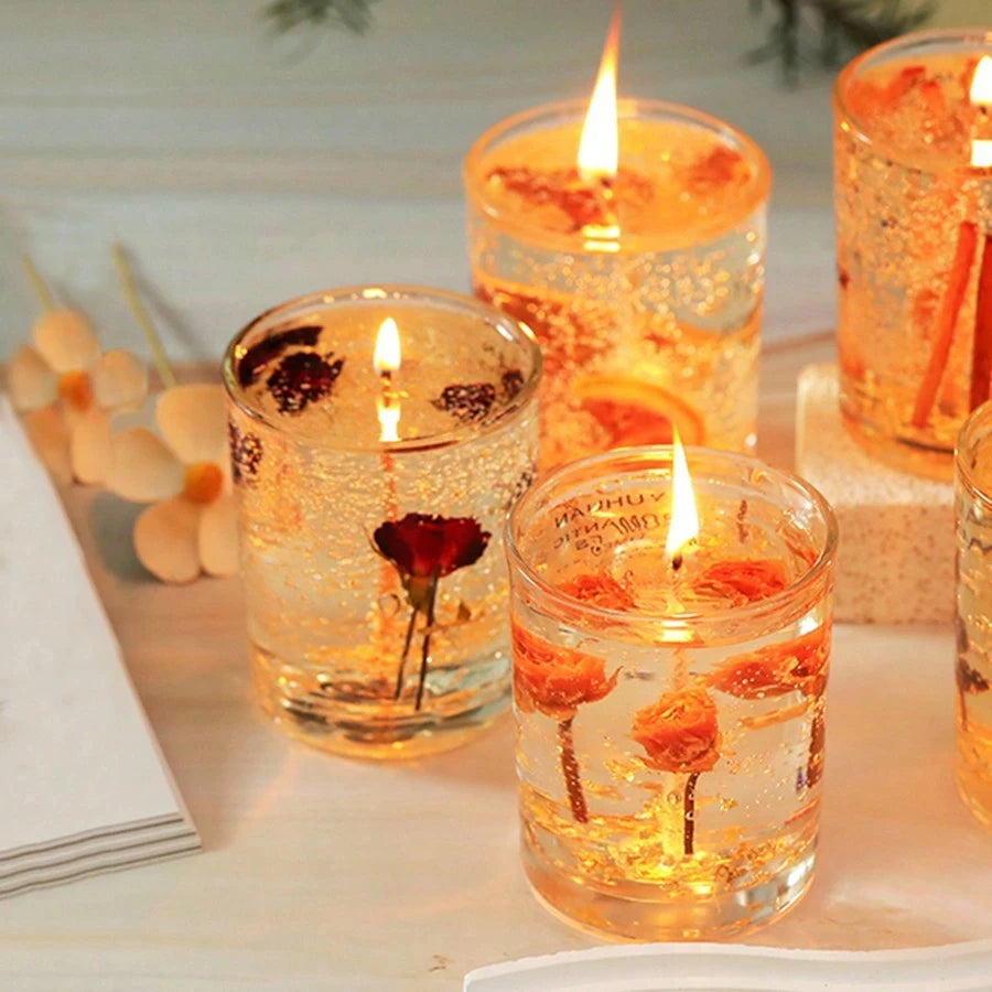Real Flower Jelly Wax Candle – Freesia Aromatherapy Decor