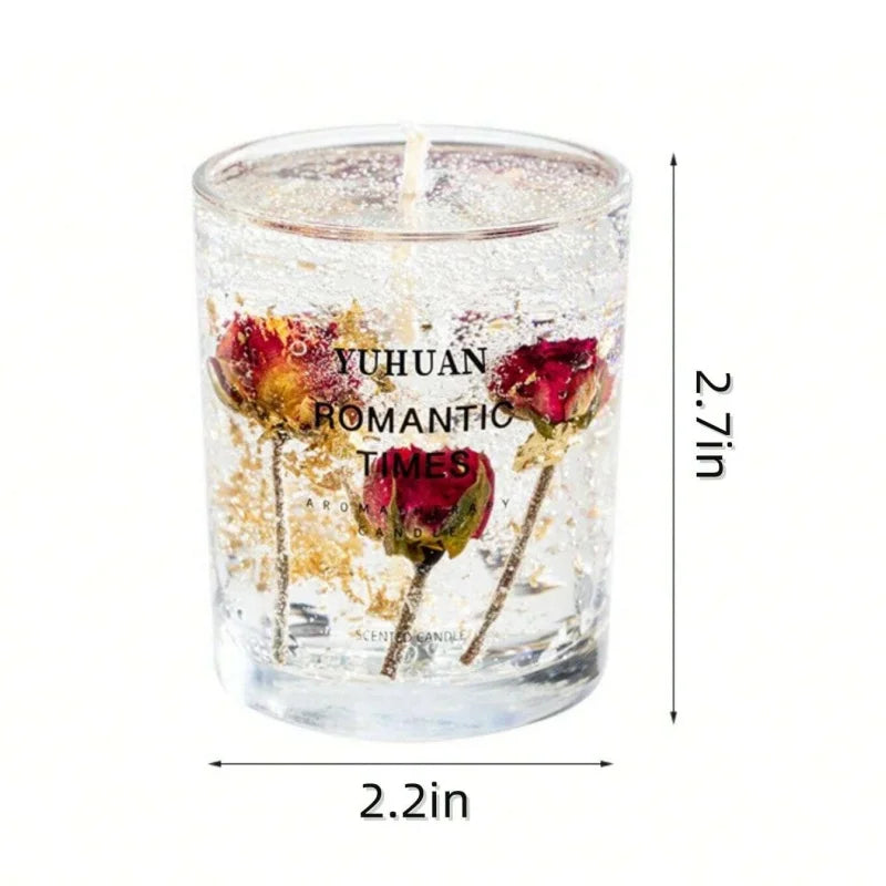 Real Flower Jelly Wax Candle – Freesia Aromatherapy Decor