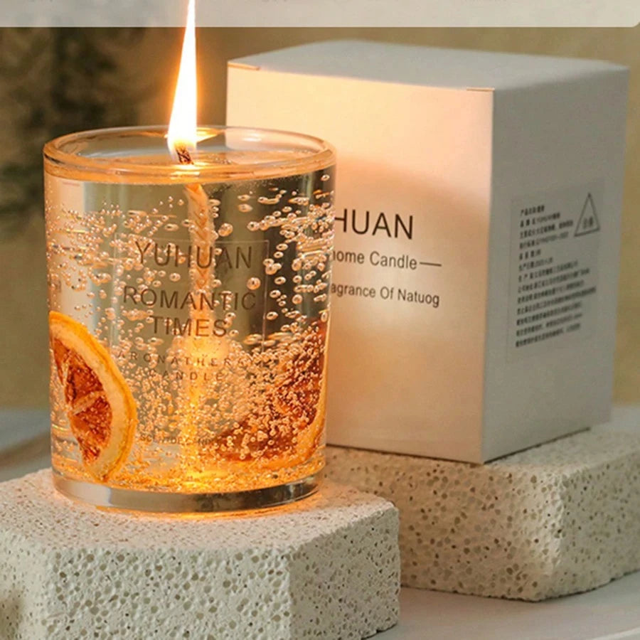 Real Flower Jelly Wax Candle – Freesia Aromatherapy Decor