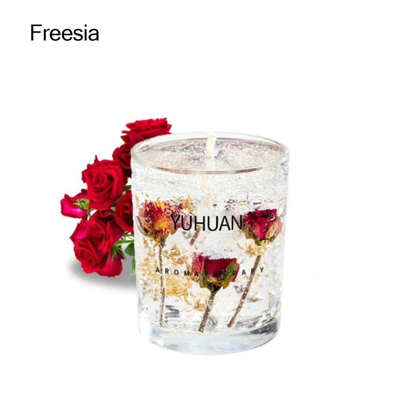 Real Flower Jelly Wax Candle – Freesia Aromatherapy Decor