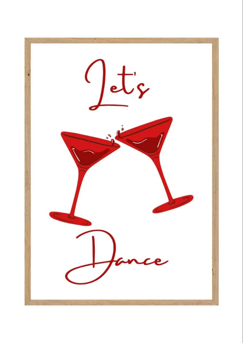 Aesthetic Red Lip & Cherry Bow Canvas Print – Modern Wall Art