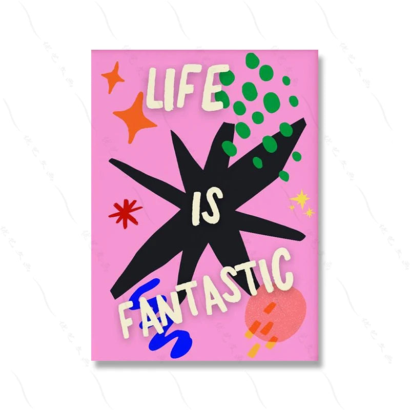 Trendy Maximalist Poster Set – Hot Pink Dopamine Wall Art
