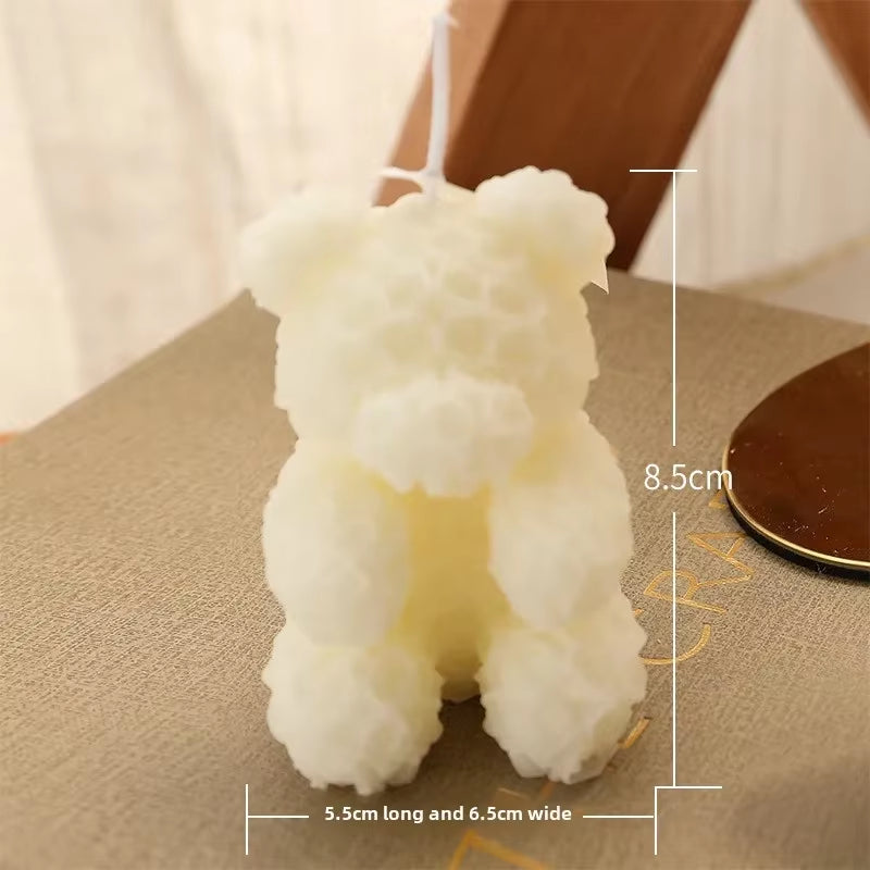 Luxury Rose Bear Scented Candle – Elegant Home Decor & Gift