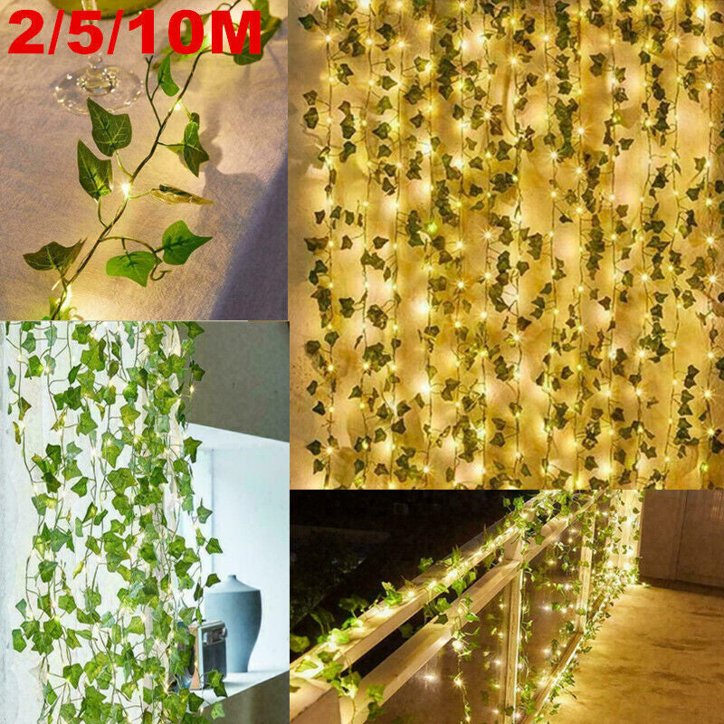 Artificial Ivy Garland with LED Lights – Faux Greenery Vine for a Lush, Illuminated Look