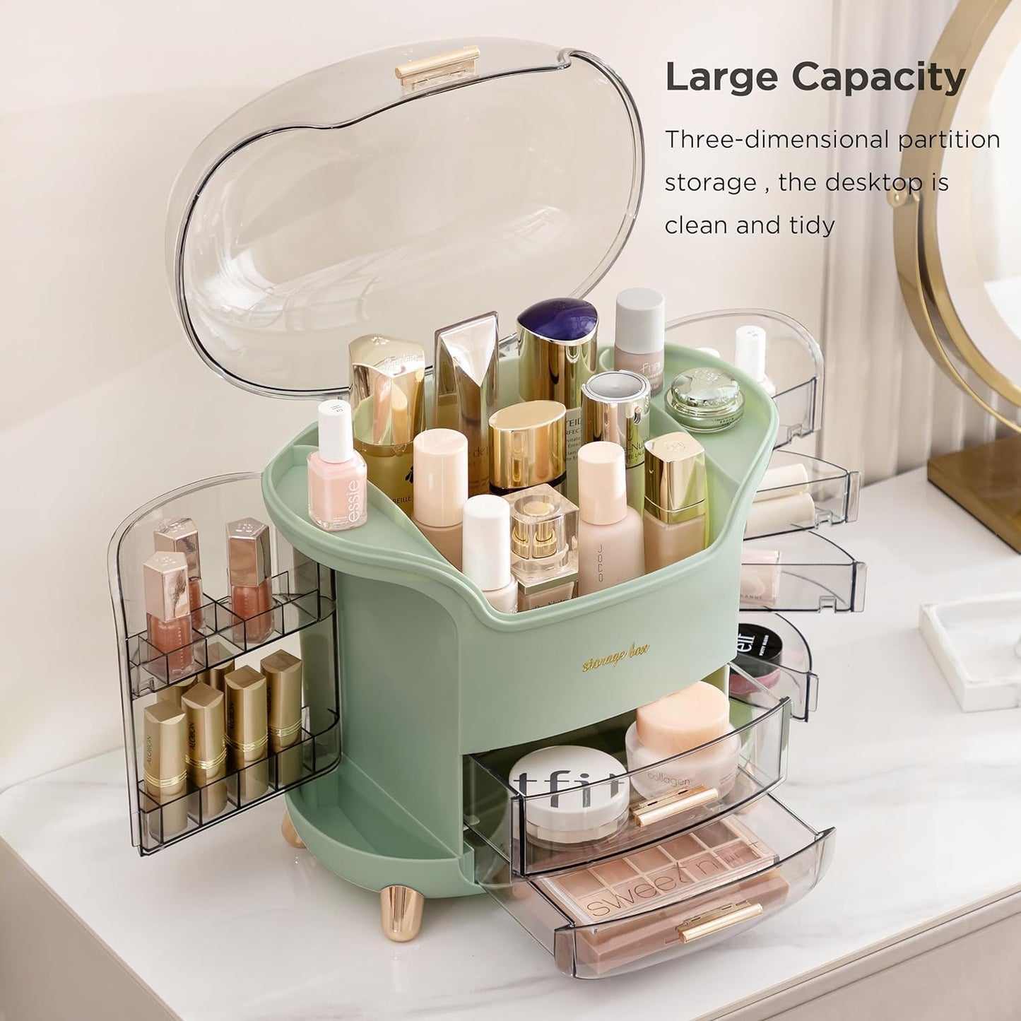 Cosmetic Storage Organizer with Drawers – Waterproof & Dustproof