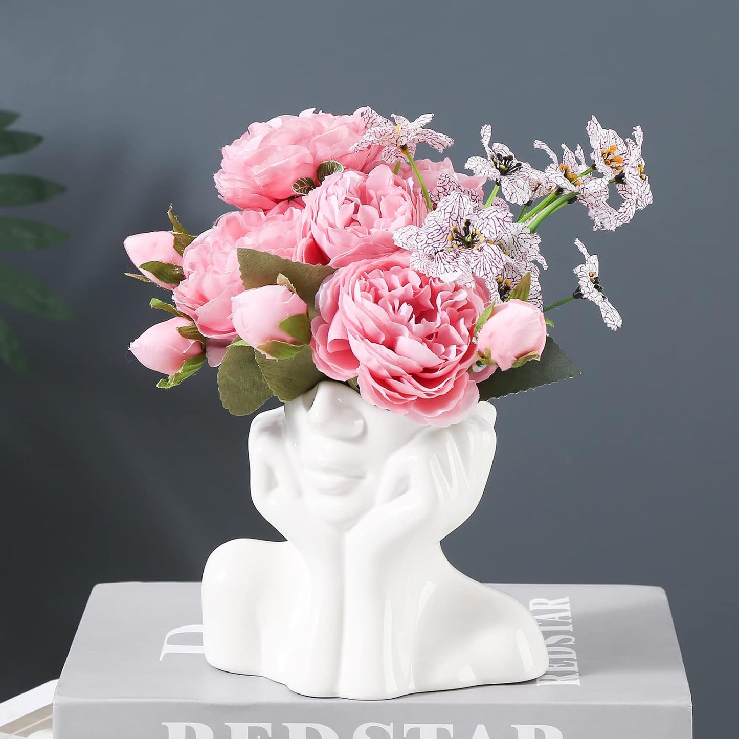 Small Ceramic Face Vase – Modern Home Deco