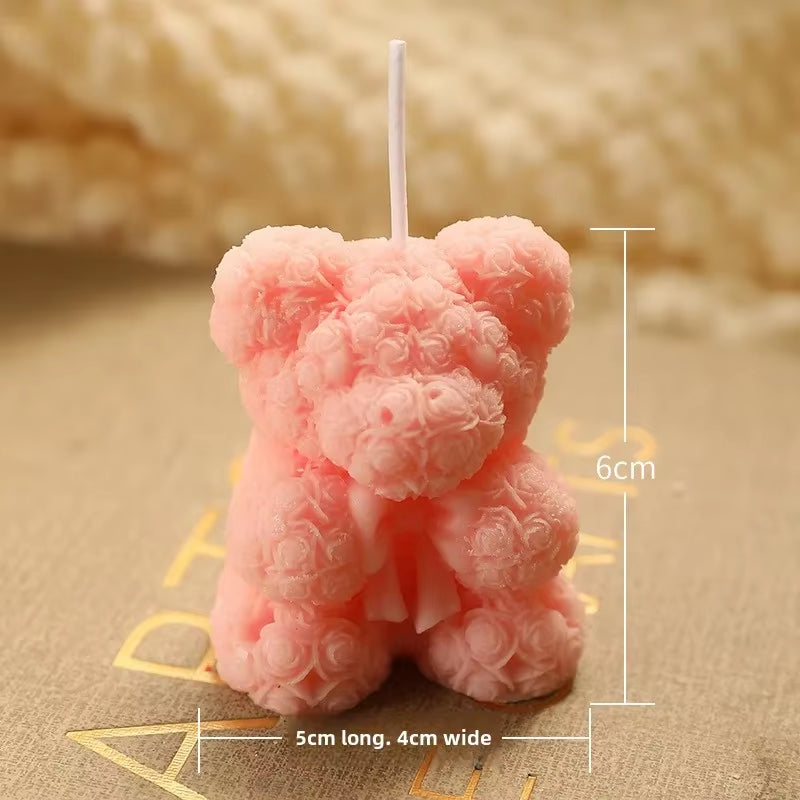 Luxury Rose Bear Scented Candle – Elegant Home Decor & Gift