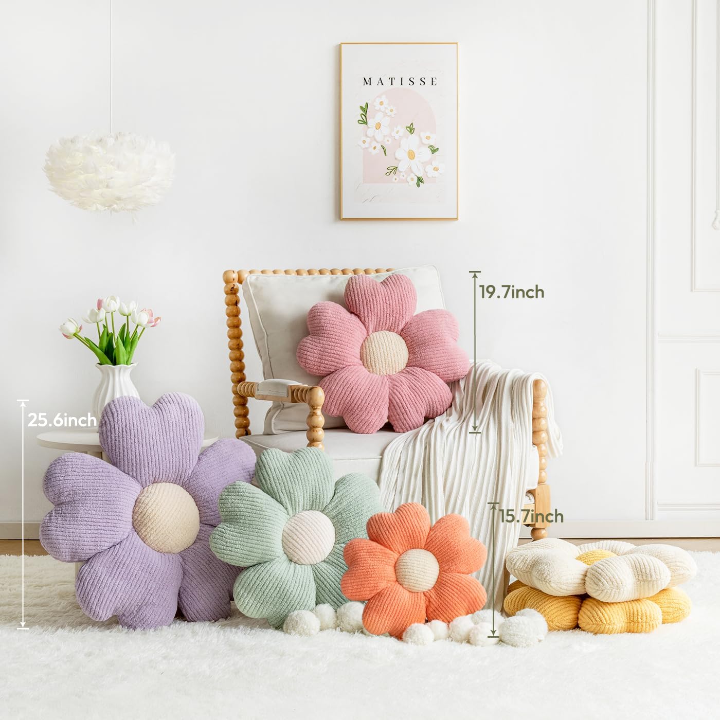 Flower Throw Pillow – Aesthetic Room Decor
