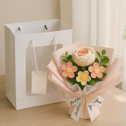 Handmade Crochet Flowers – Pink Romantic Gift