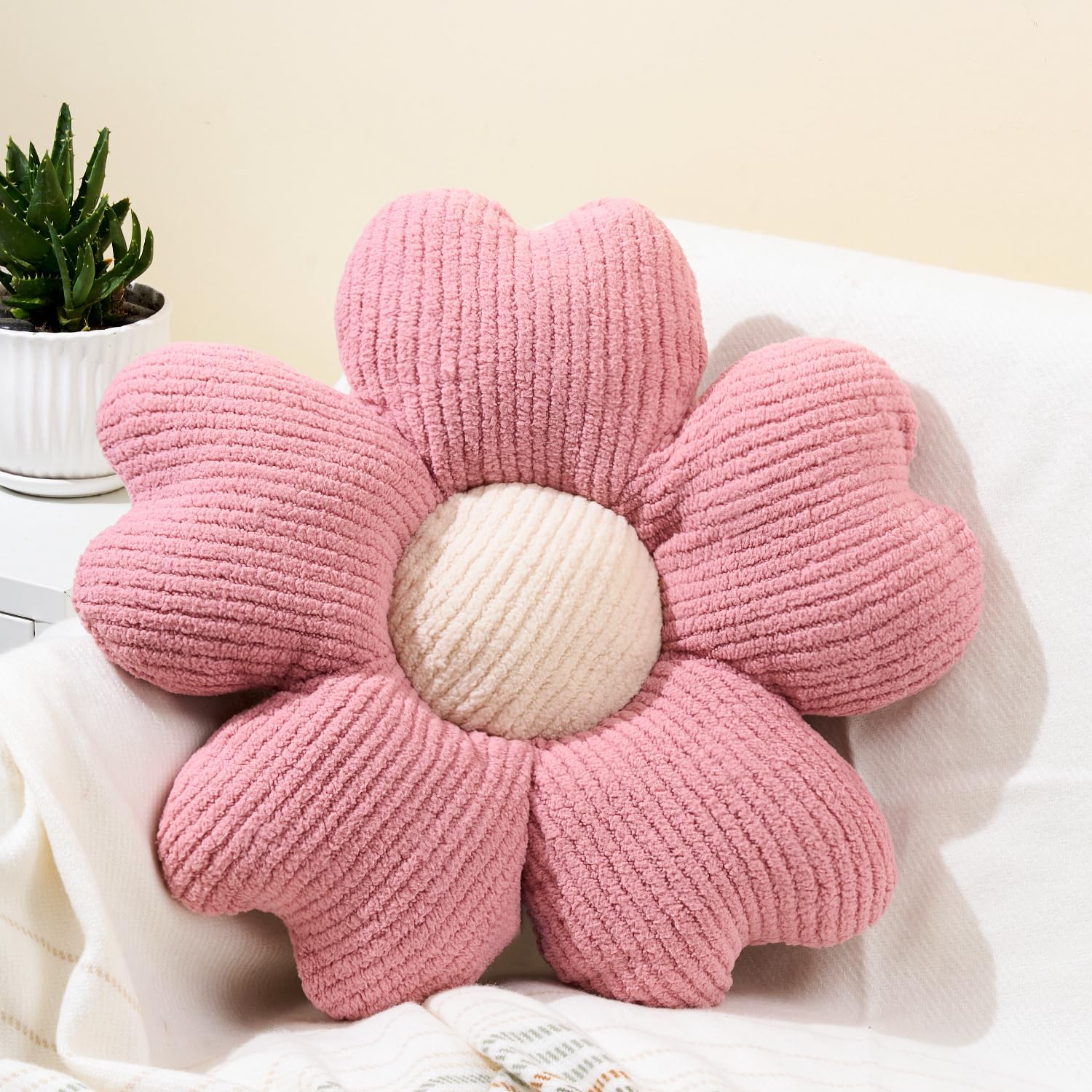 Flower Throw Pillow – Aesthetic Room Decor