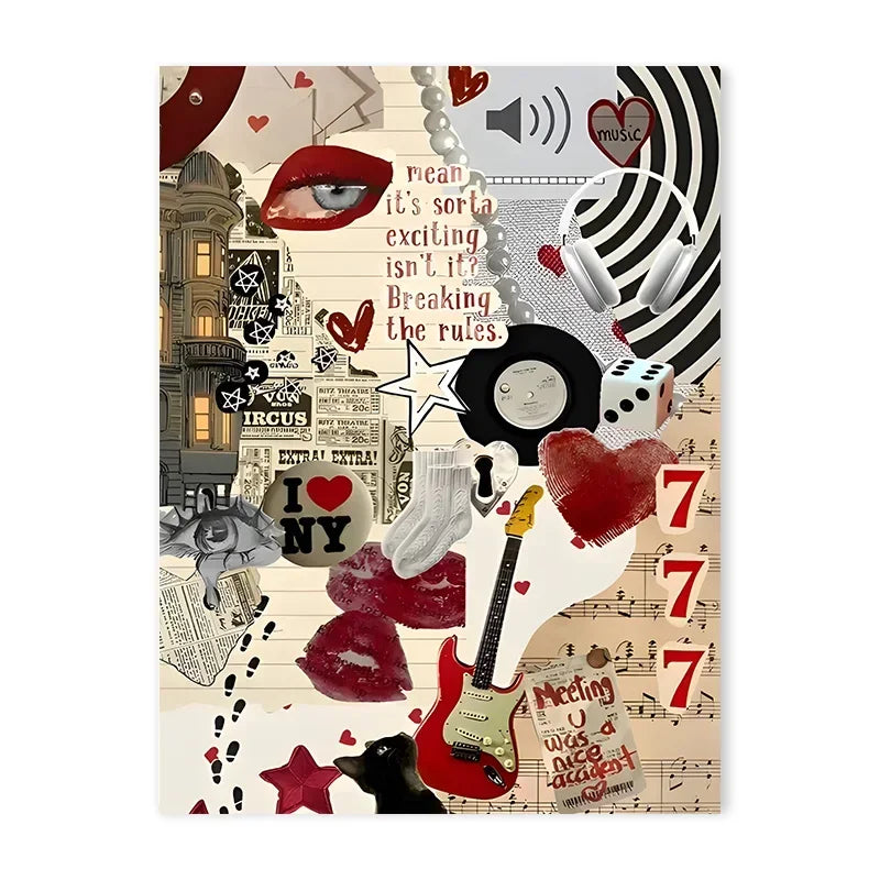 Y2K Downtown Girl Poster – Retro Rock Wall Art