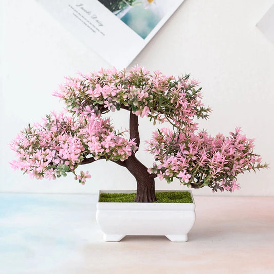 Mini Artificial Bonsai Tree – Potted Faux Plant Decor