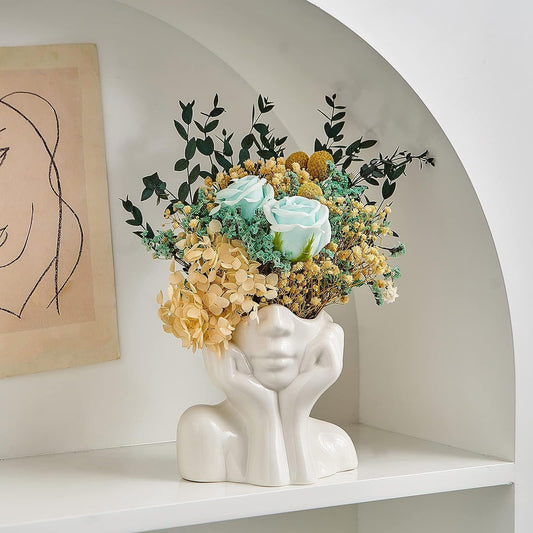 Small Ceramic Face Vase – Modern Home Deco